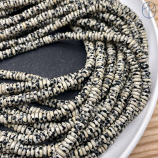 Яшма далматиновая рондель 6х2 мм Яшма далматиновая рондель 6х2 мм