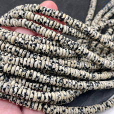 Яшма далматиновая рондель 6х2 мм Яшма далматиновая рондель 6х2 мм