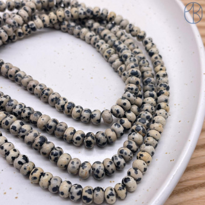 Яшма далматиновая рондель 6х4 мм