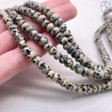 Яшма далматиновая рондель 6х4 мм Яшма далматиновая рондель 6х4 мм