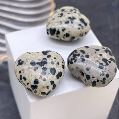 Яшма далматиновая сердце 20 мм штучно