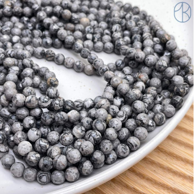 Яшма картографическая мелкая огранка 4 мм (128 граней)