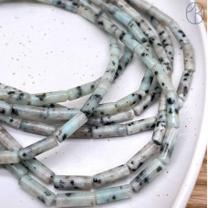 Яшма Киви голубая трубочки 13х4 мм