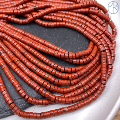 Яшма красная диски 4х2 мм