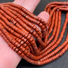 Яшма красная диски 4х2 мм Яшма красная диски 4х2 мм