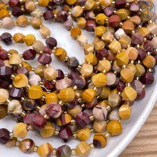 Яшма Мукаит крученая огранка 8 мм Яшма Мукаит крученая огранка 8 мм