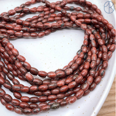 Яшма огненная рис 4х6 мм