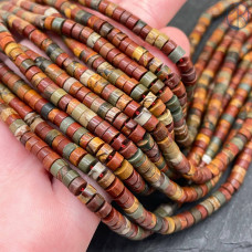 Яшма Пикассо диски 4х2 мм Яшма Пикассо диски 4х2 мм