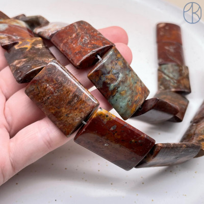 Яшма Ситцевая прямоугольник 29х22 мм