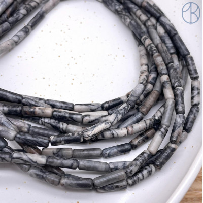 Яшма зебра африканская трубочки 13х4 мм