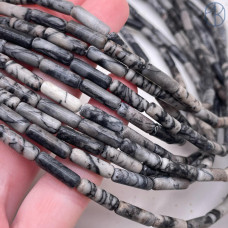 Яшма зебра африканская трубочки 13х4 мм