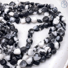 Яшма зебра черно-белая галтовка ~ 6-8 мм