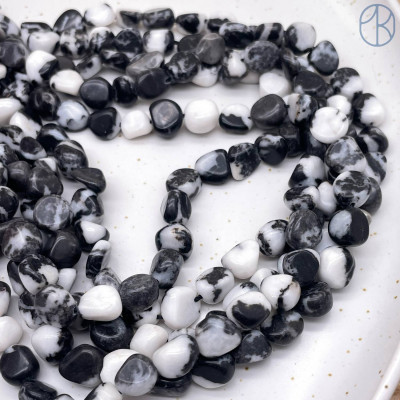 Яшма зебра черно-белая галтовка ~ 6-8 мм