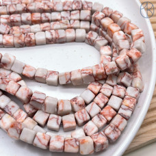 Яшма зебра красная куб 8 мм Яшма зебра красная куб 8 мм