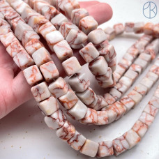 Яшма зебра красная куб 8 мм Яшма зебра красная куб 8 мм