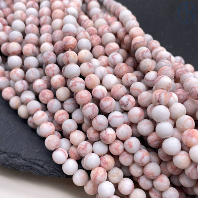 Яшма зебра красная матовая 6 мм