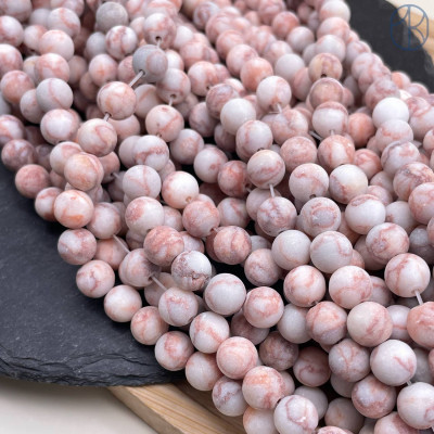 Яшма зебра красная матовая 8 мм