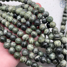 Яшма зебра зеленая 8 мм Яшма зебра зеленая 8 мм