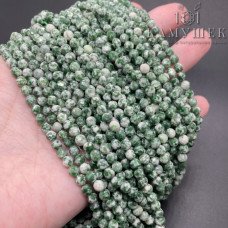 Яшма зеленая пятнистая микроогранка ⌀4,5мм