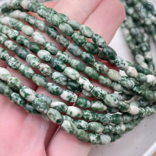 Яшма зеленая пятнистая рис 4х6 мм