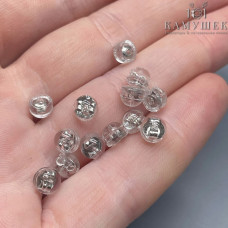 Заглушки в силиконе, цвет серебро 5 мм