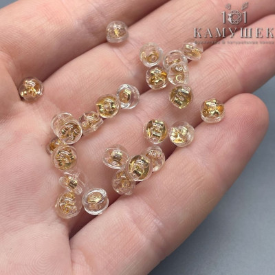 Заглушки в силиконе, цвет золото 5 мм