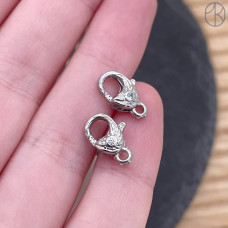 Замок циркон, цвет серебро 10 мм 