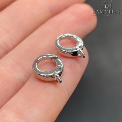 Замок карабин, цвет серебро 10 мм 