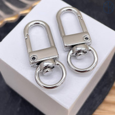 Замок карабин, цвет серебро 12х32 мм 