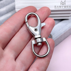 Замок карабин, цвет серебро 18х53 мм 