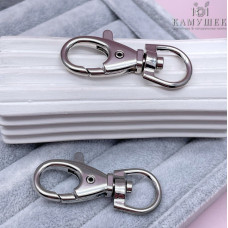 Замок карабин, цвет серебро 18х53 мм 