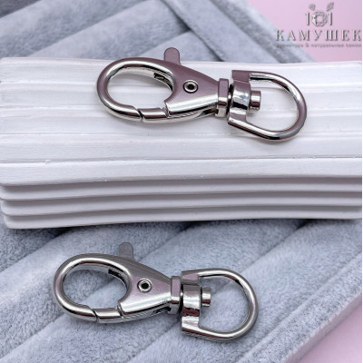 Замок карабин, цвет серебро 18х53 мм 