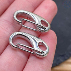 Замок карабин, цвет серебро 25х12