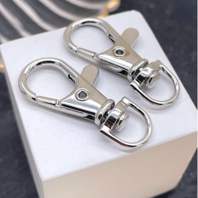 Замок-карабин цвет серебро 35х16 мм