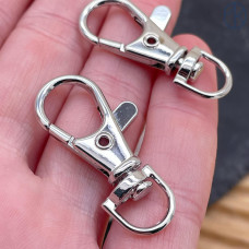 Замок-карабин цвет серебро 35х16 мм