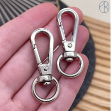 Замок карабин, цвет серебро 42х16 