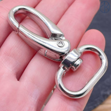 Замок карабин, цвет серебро 56х18 мм 