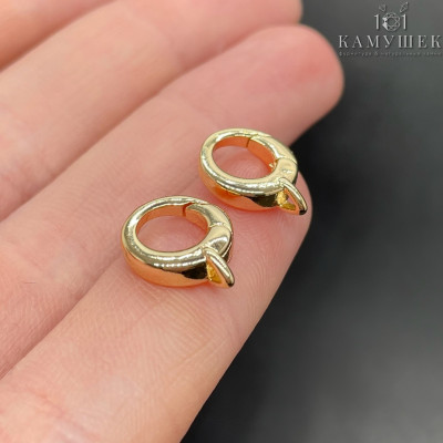 Замок карабин, цвет золото 10 мм 