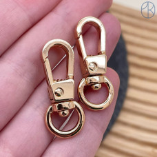 Замок карабин, цвет золото 10х31 