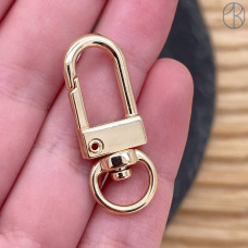 Замок карабин, цвет золото 12х32 мм 