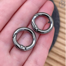 Замок карабин люкс, цвет чернение 18 мм