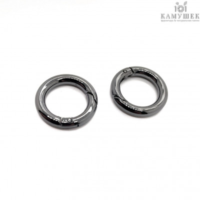 Замок карабин люкс, цвет черный 20 мм