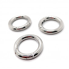 Замок карабин люкс, цвет серебро 25 мм