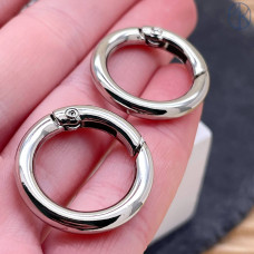 Замок карабин люкс, цвет серебро 25 мм