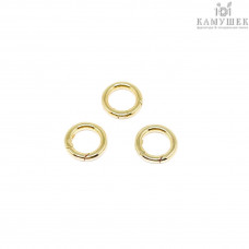 Замок карабин люкс, цвет золото 15 мм