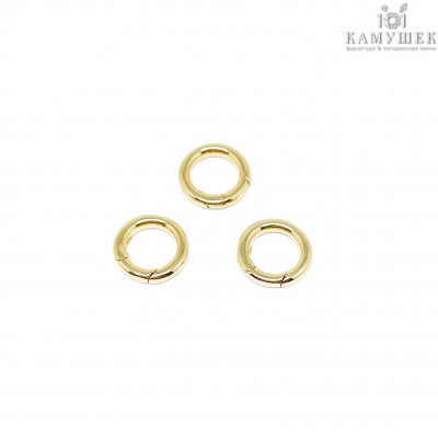 Замок карабин люкс, цвет золото 15 мм