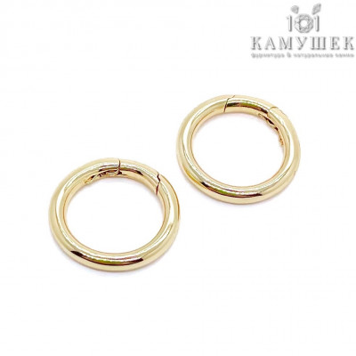 Замок карабин люкс, цвет золото 18 мм