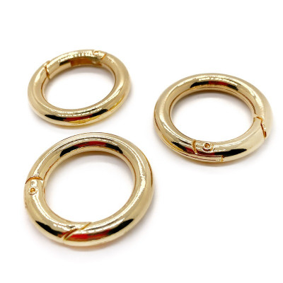 Замок карабин люкс, цвет золото 20 мм