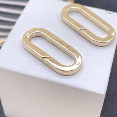 Замок карабин овал, цвет золото 25х11 