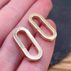 Замок карабин овал, цвет золото 25х11 